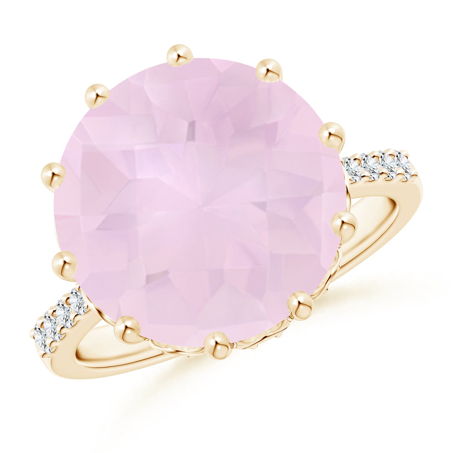 AA - Rose Quartz / 7.32 CT / 14 KT Yellow Gold