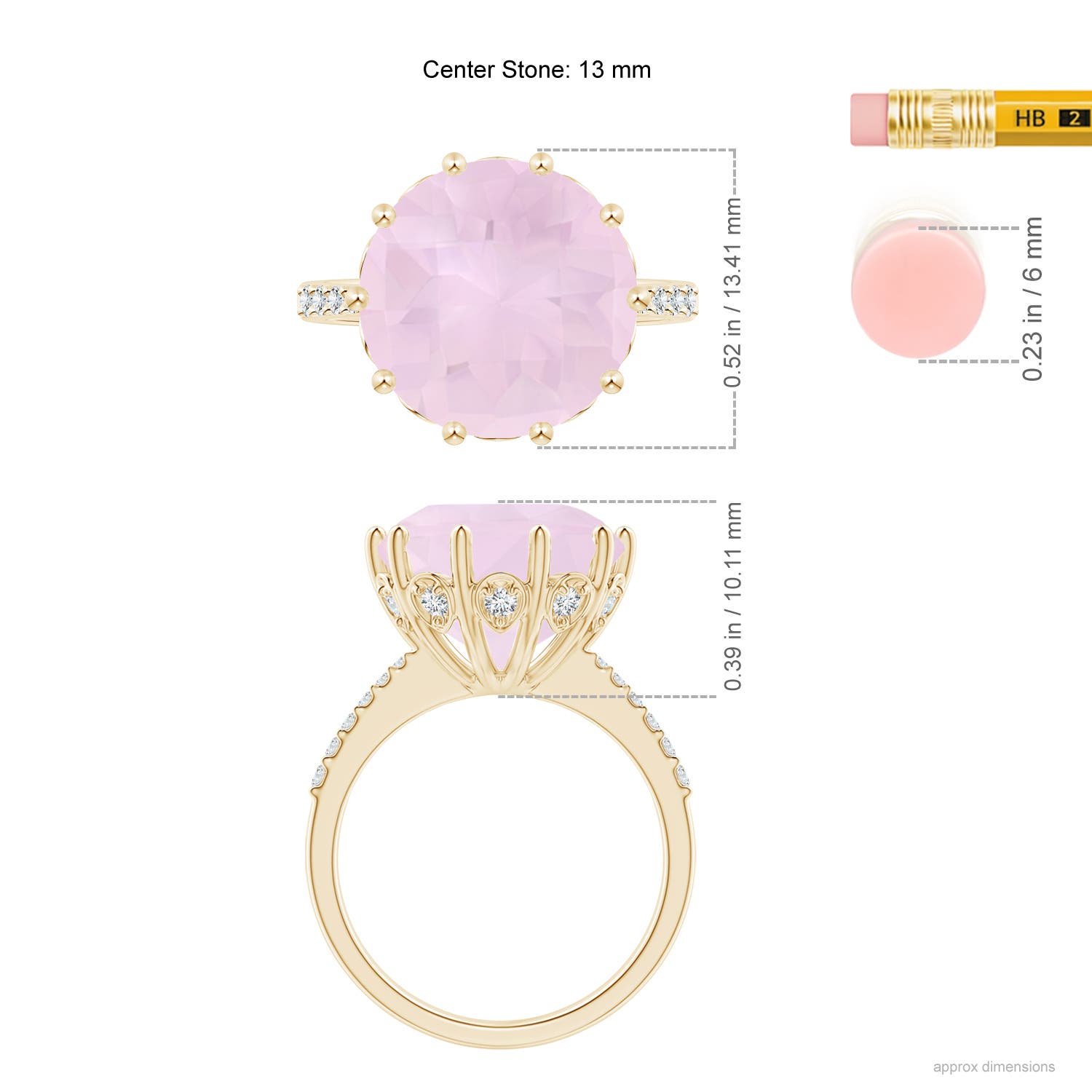 AA - Rose Quartz / 7.32 CT / 14 KT Yellow Gold