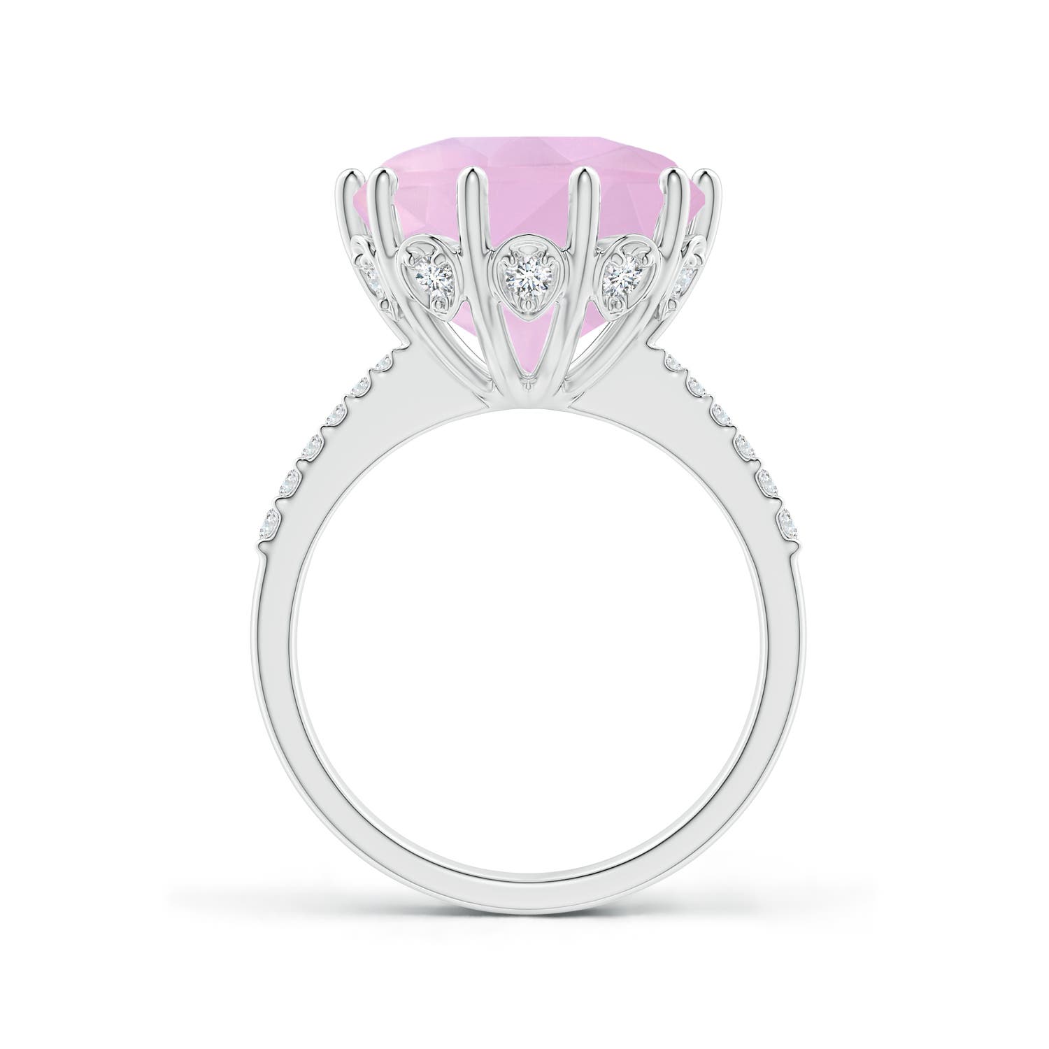 AAAA - Rose Quartz / 7.32 CT / 14 KT White Gold