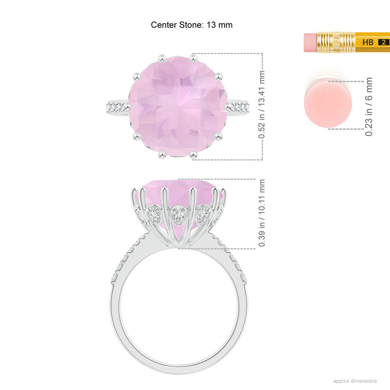 AAAA - Rose Quartz / 7.32 CT / 14 KT White Gold