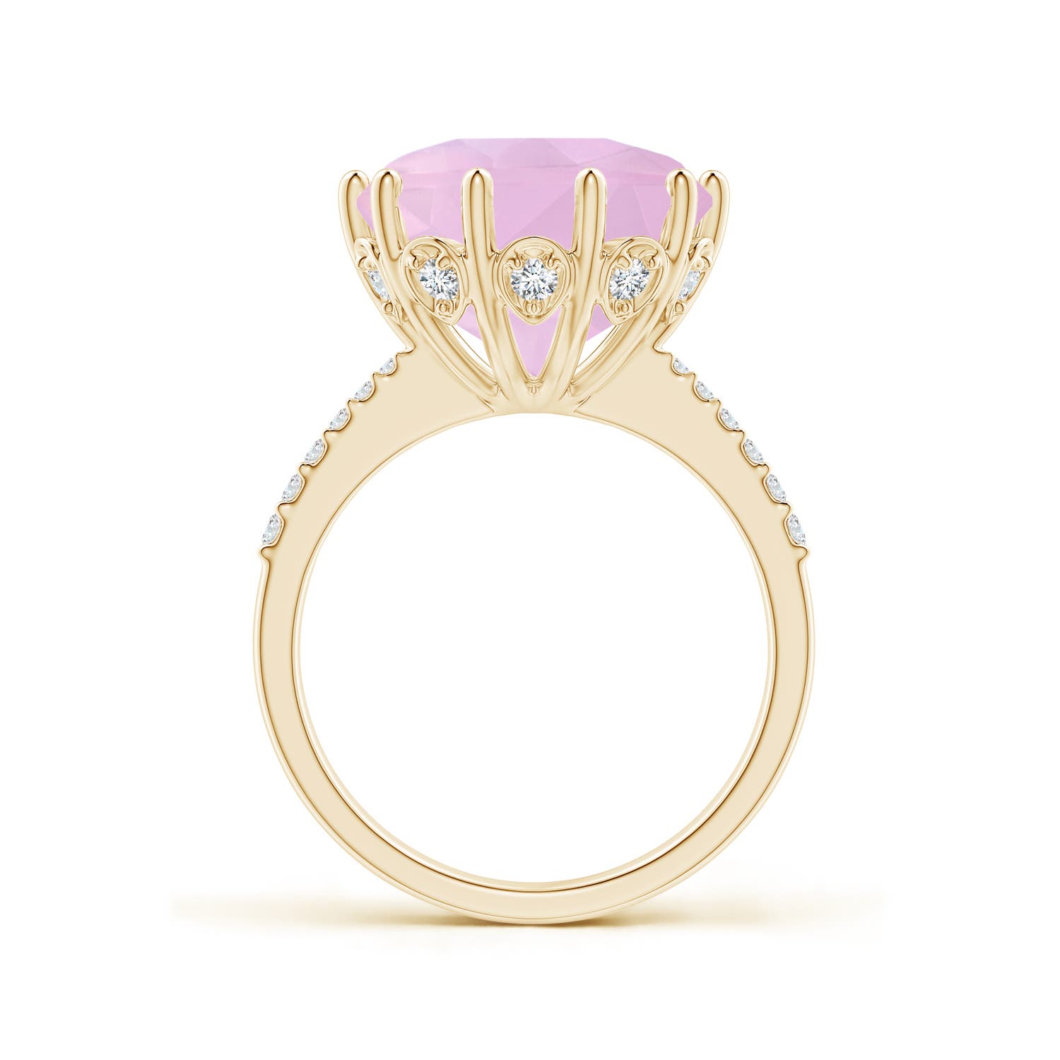 AAAA - Rose Quartz / 7.32 CT / 14 KT Yellow Gold