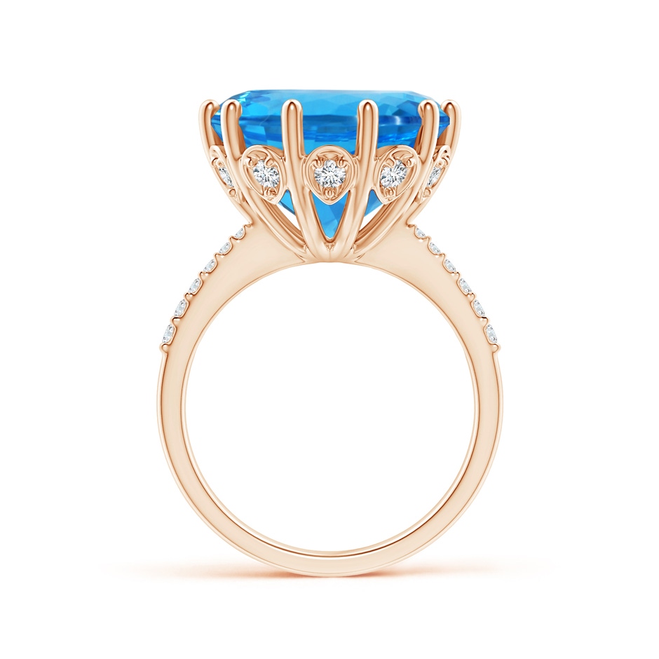 13.08x13.01x8.64mm AAAA GIA Certified Swiss Blue Topaz Solitaire Ring with Diamonds in Rose Gold side 199
