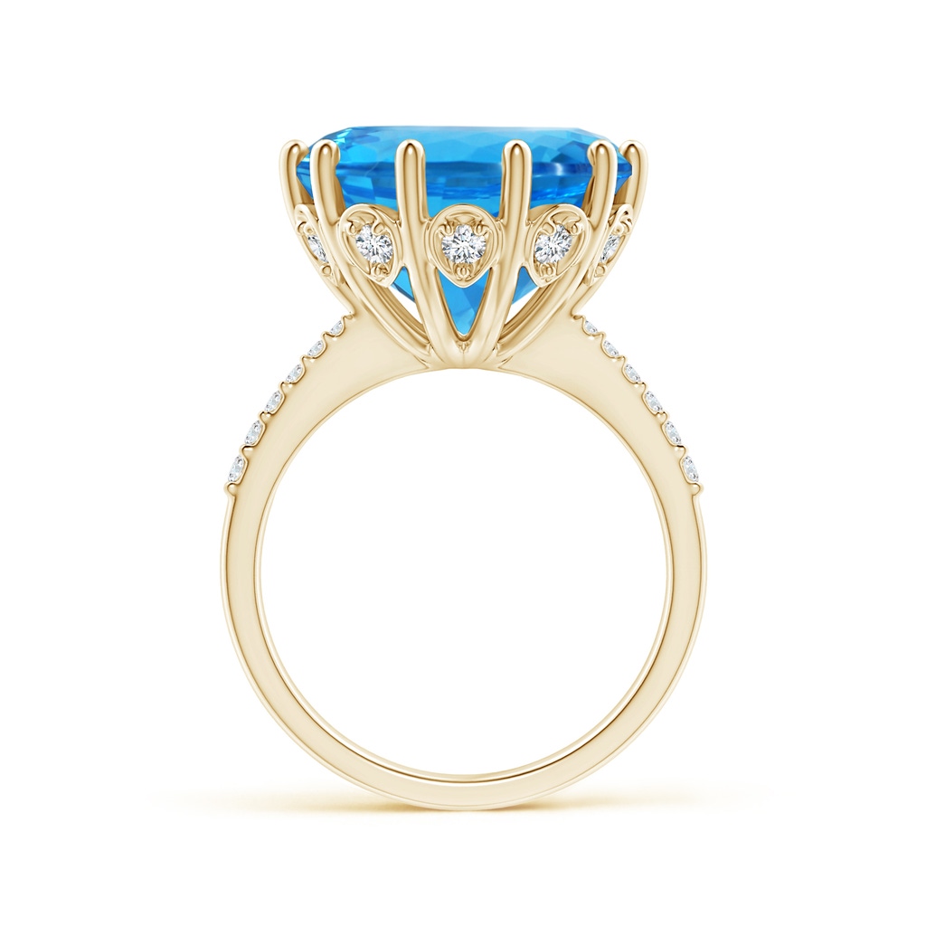 13.08x13.01x8.64mm AAAA GIA Certified Swiss Blue Topaz Solitaire Ring with Diamonds in Yellow Gold - side 199