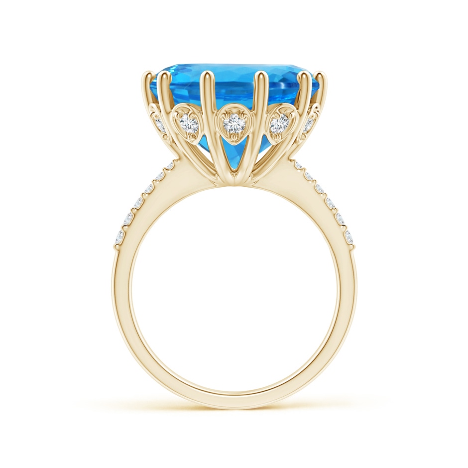 13.08x13.01x8.64mm AAAA GIA Certified Swiss Blue Topaz Solitaire Ring with Diamonds in Yellow Gold side 199