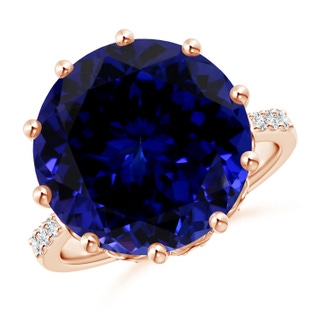 13.10x12.92x9.73mm AAAA GIA Certified Tanzanite Reverse Tapered Shank Cocktail Ring in 18K Rose Gold