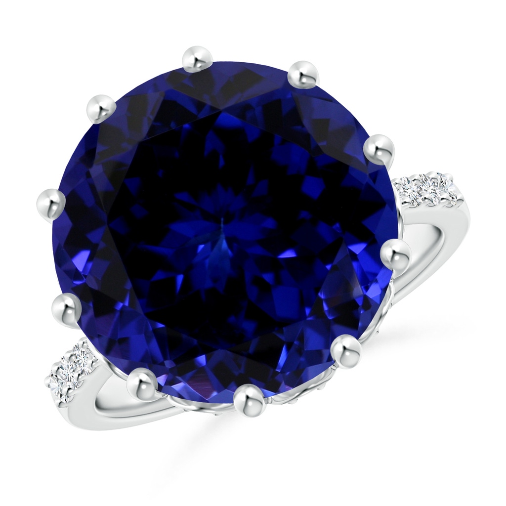 13.10x12.92x9.73mm AAAA GIA Certified Tanzanite Reverse Tapered Shank Cocktail Ring in White Gold