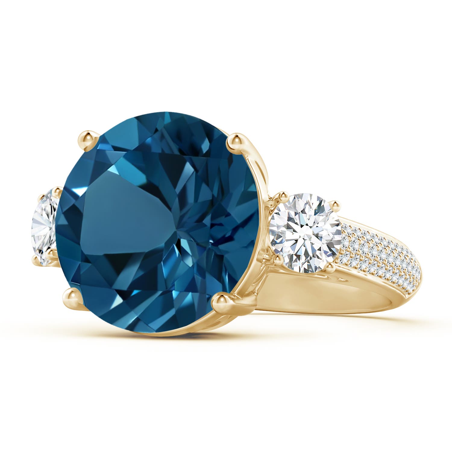 AAAA - London Blue Topaz / 13.28 CT / 14 KT Yellow Gold