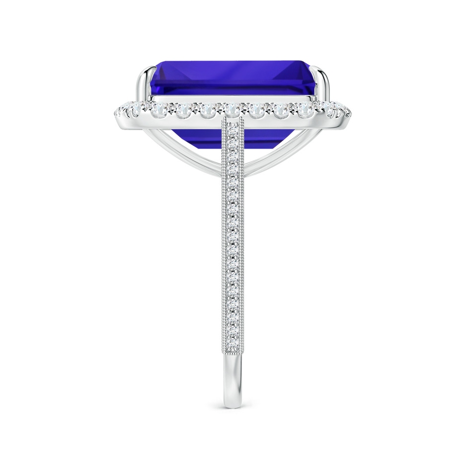 17.25x16.09x9.74mm AAAA GIA Certified Octagonal Tanzanite Halo Ring with Milgrain in 18K White Gold side-2