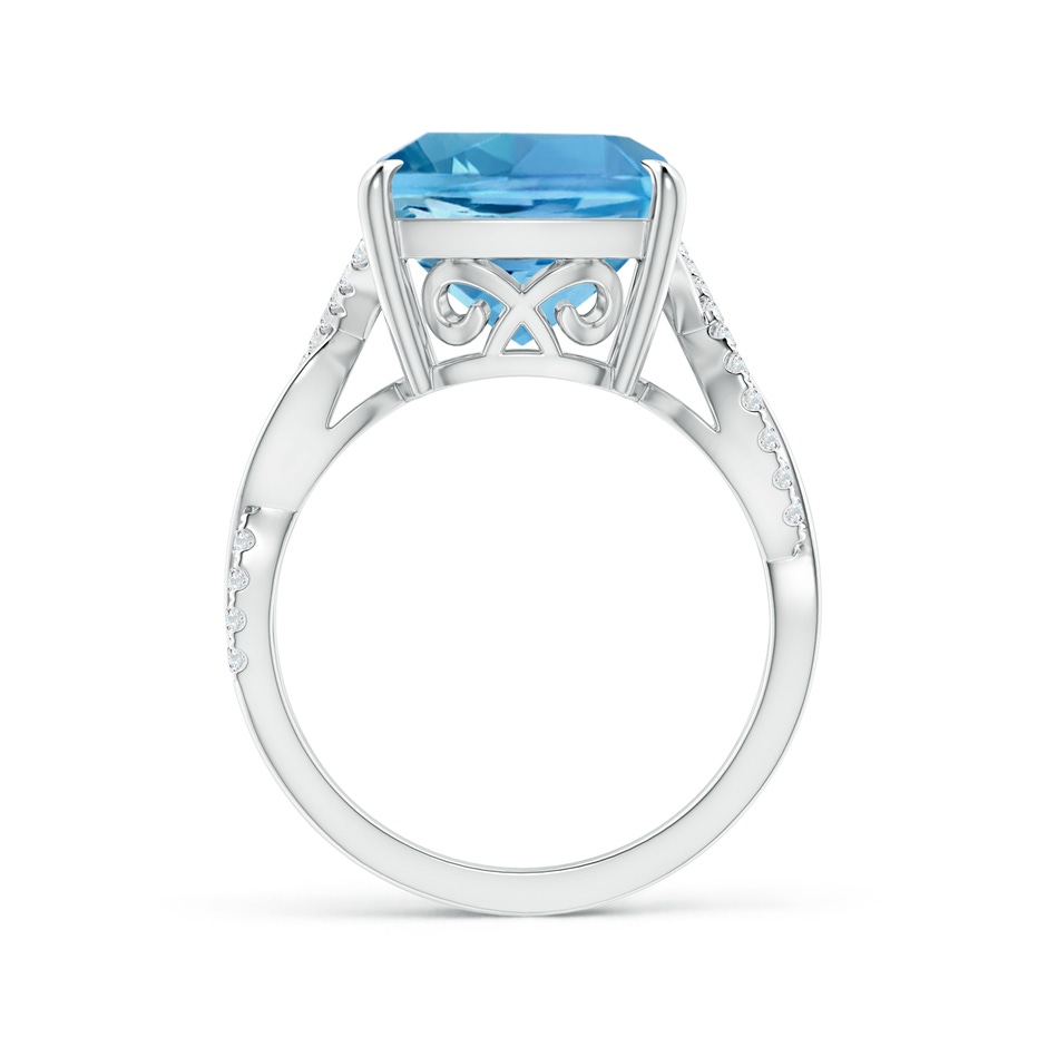 12.02x11.98x8.97mm AAAA GIA Certified Aquamarine Infinity Ring with Diamonds in 18K White Gold side-1