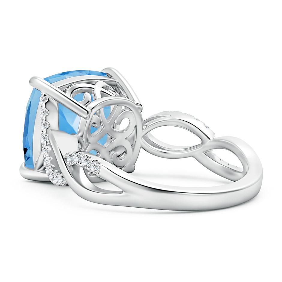 12.02x11.98x8.97mm AAAA GIA Certified Aquamarine Infinity Ring with Diamonds in 18K White Gold side-2