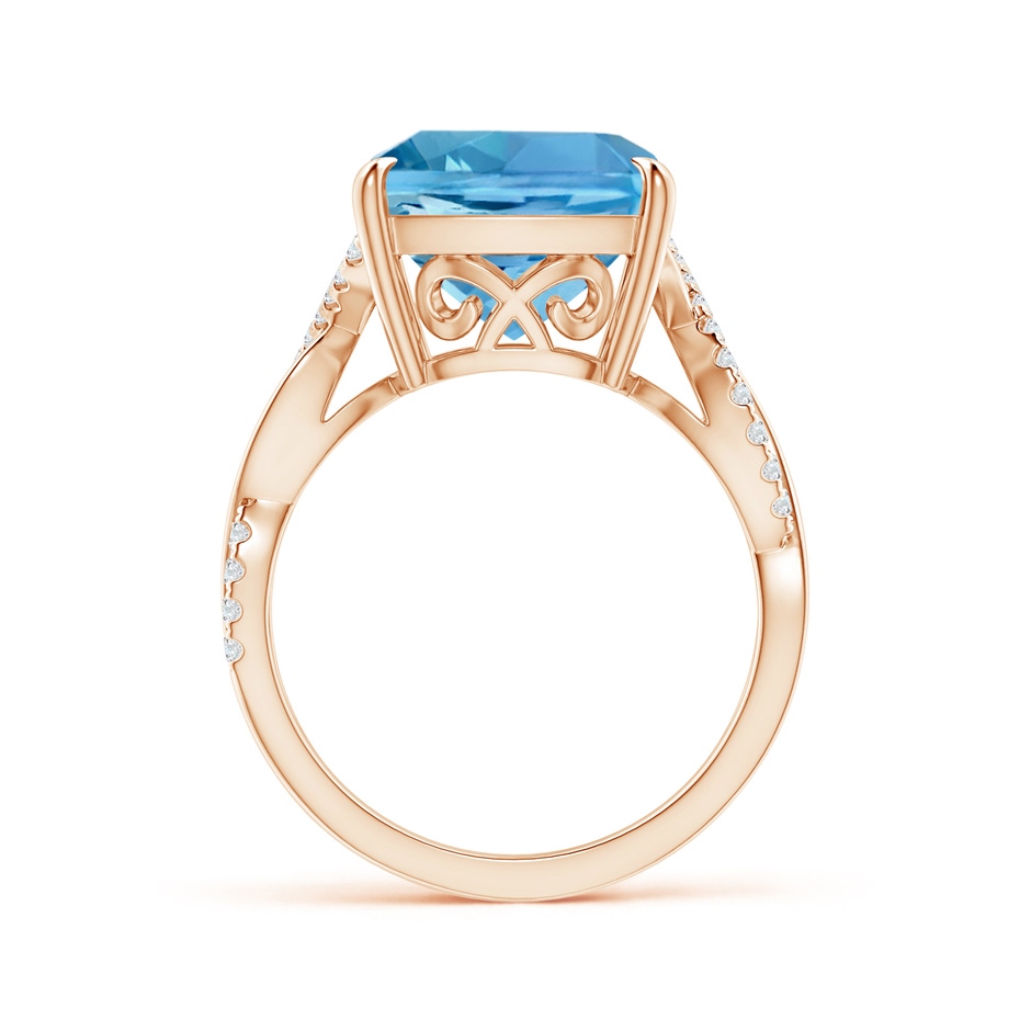 12.02x11.98x8.97mm AAAA GIA Certified Aquamarine Infinity Ring with Diamonds in Rose Gold side-1