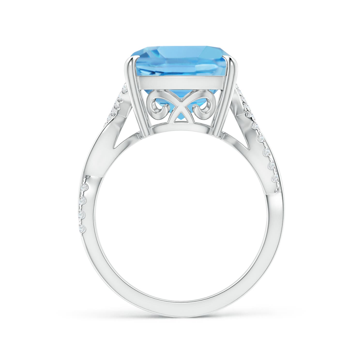 A - Swiss Blue Topaz / 8.22 CT / 14 KT White Gold