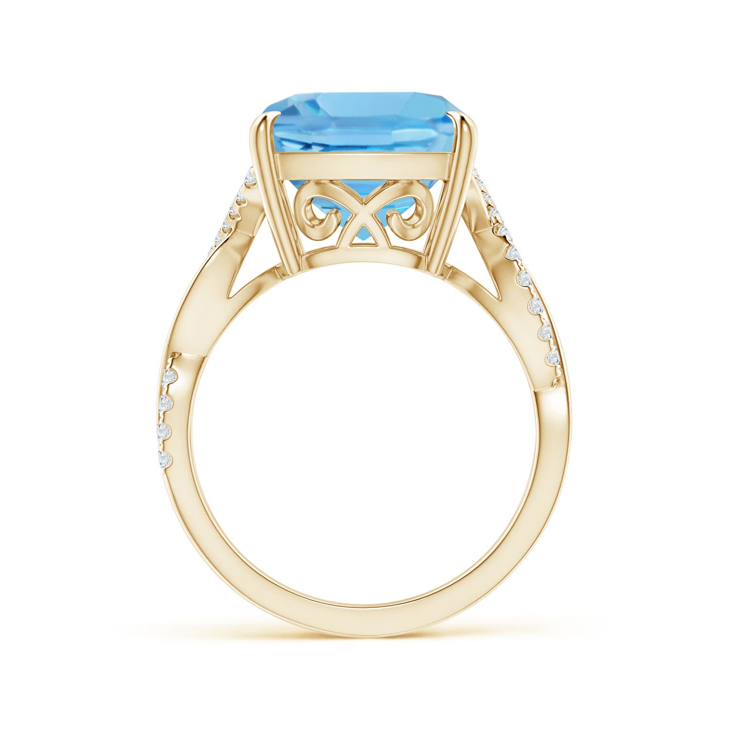 A - Swiss Blue Topaz / 8.22 CT / 14 KT Yellow Gold