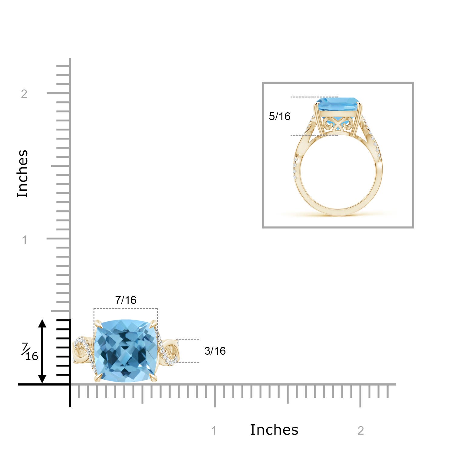 A - Swiss Blue Topaz / 8.22 CT / 14 KT Yellow Gold