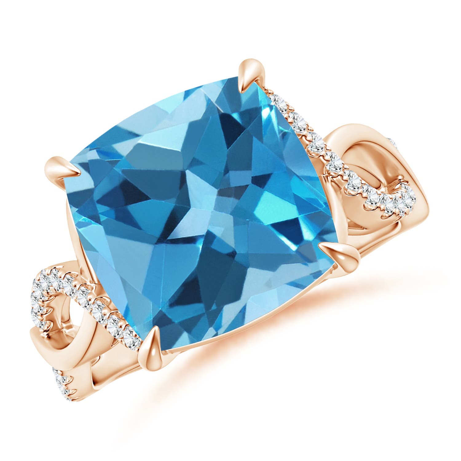 AA - Swiss Blue Topaz / 8.22 CT / 14 KT Rose Gold