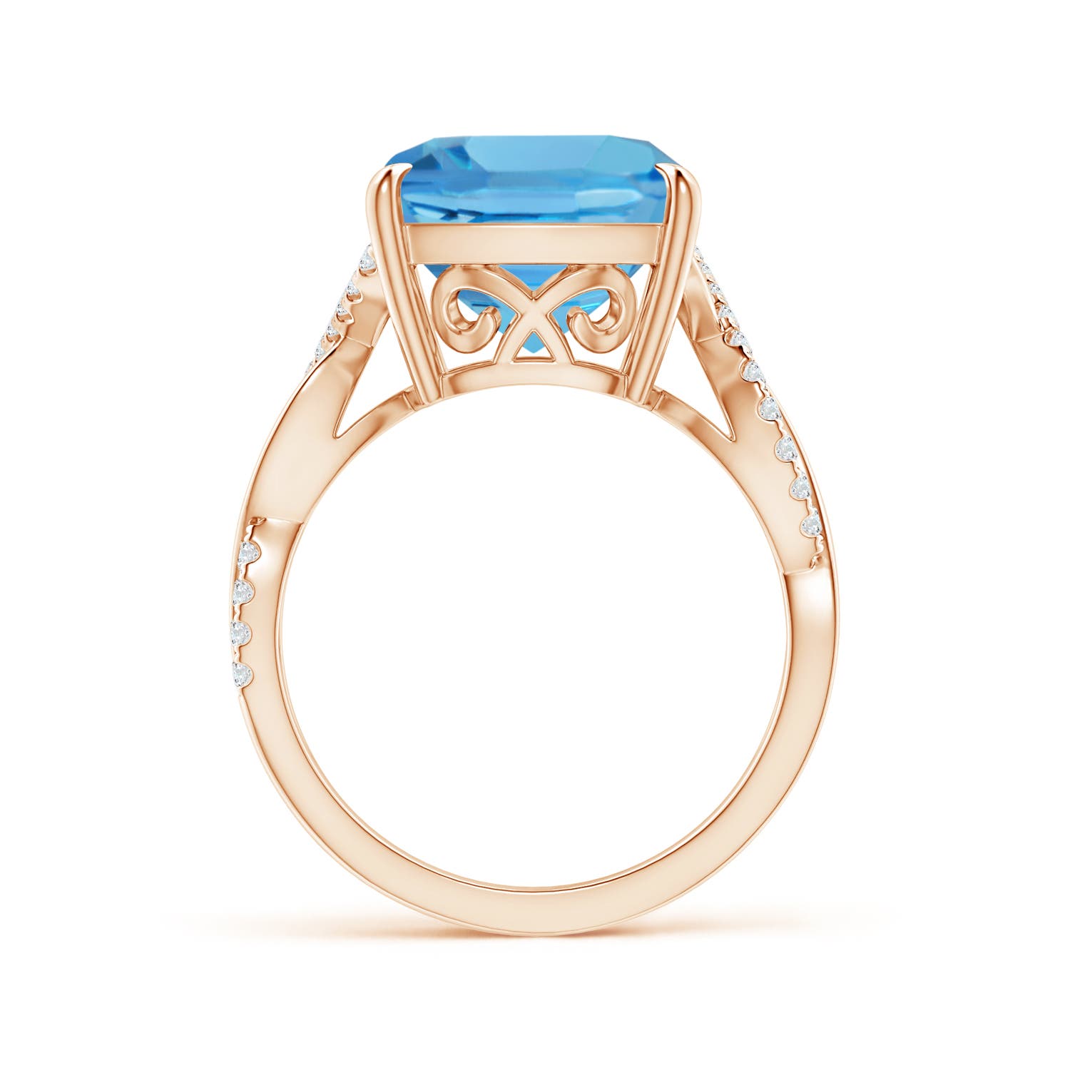 AA - Swiss Blue Topaz / 8.22 CT / 14 KT Rose Gold