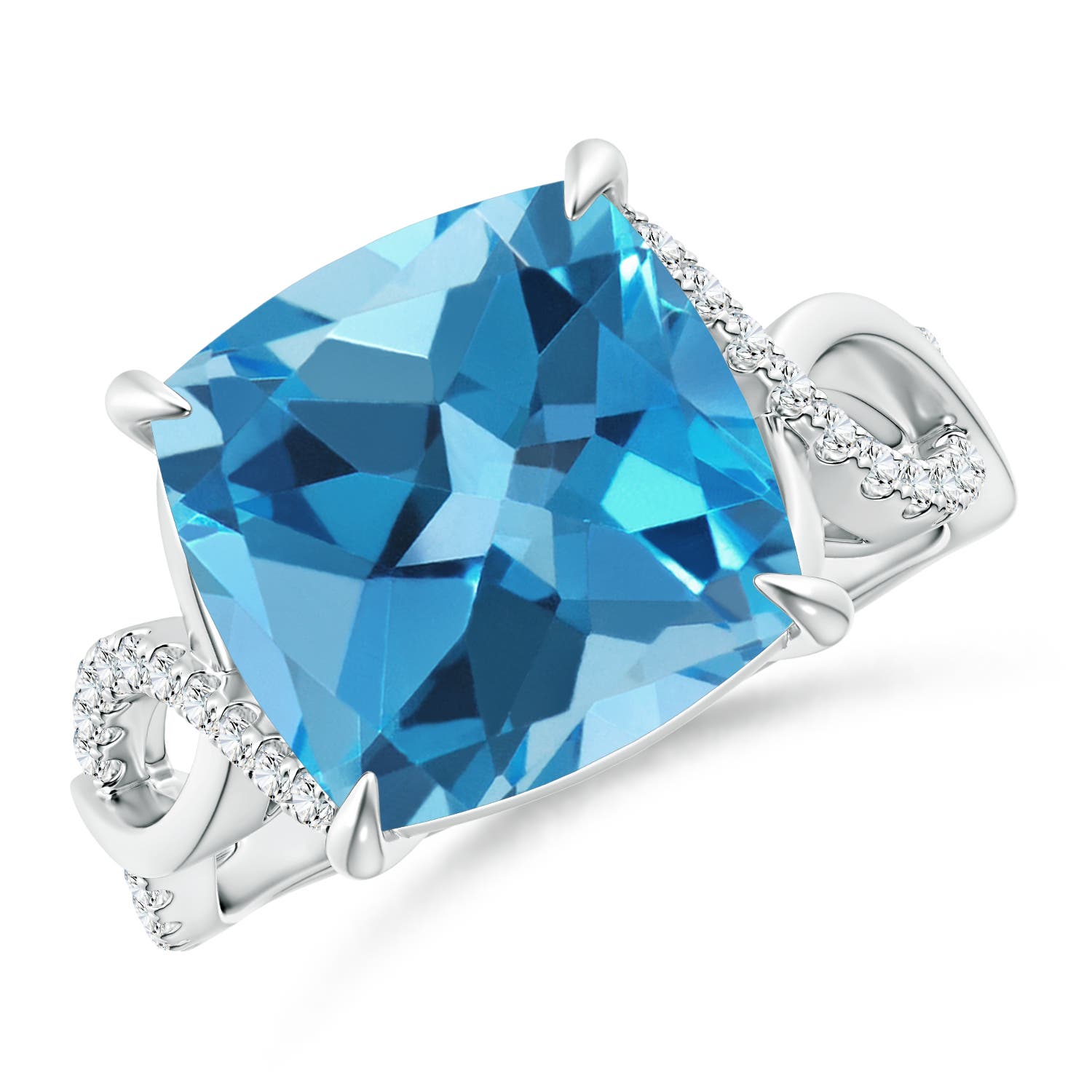 AA - Swiss Blue Topaz / 8.22 CT / 14 KT White Gold