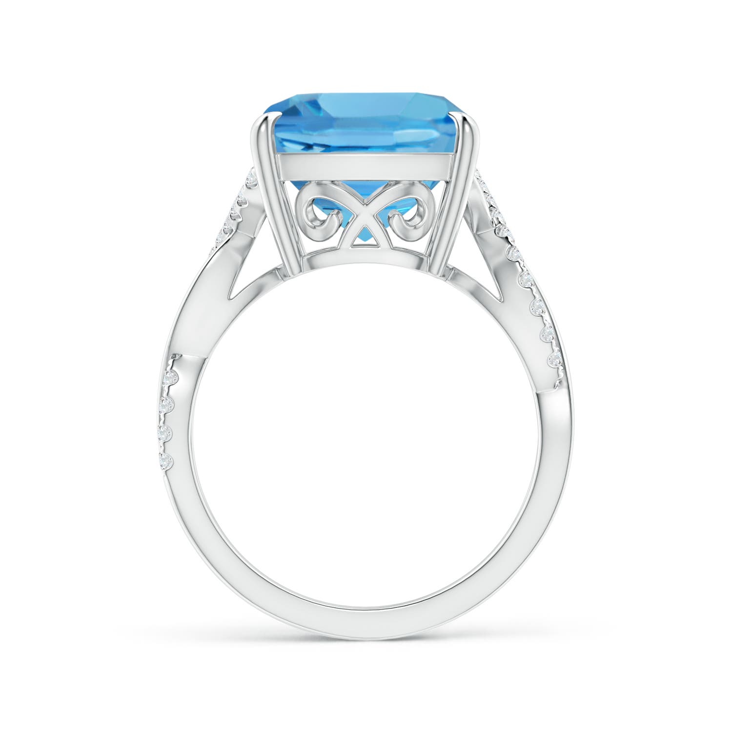 AA - Swiss Blue Topaz / 8.22 CT / 14 KT White Gold