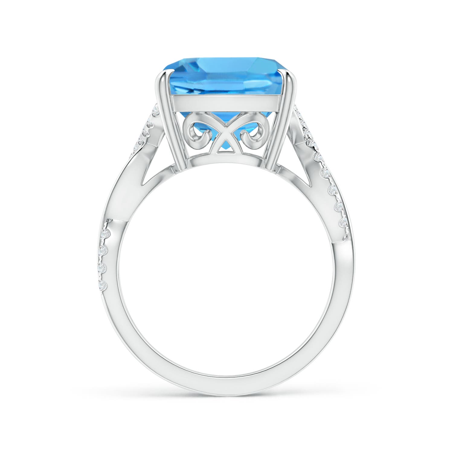 AAA - Swiss Blue Topaz / 8.22 CT / 14 KT White Gold