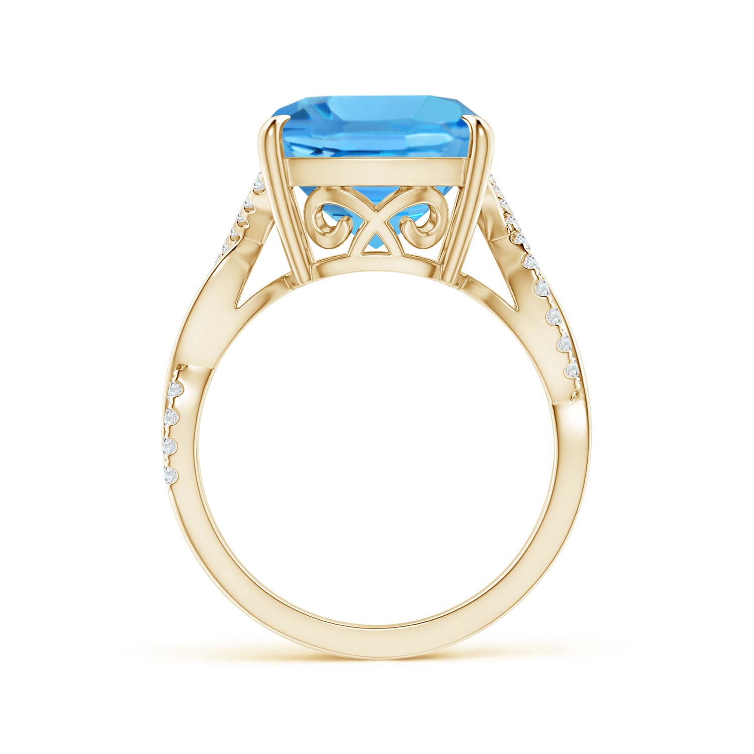 AAA - Swiss Blue Topaz / 8.22 CT / 14 KT Yellow Gold