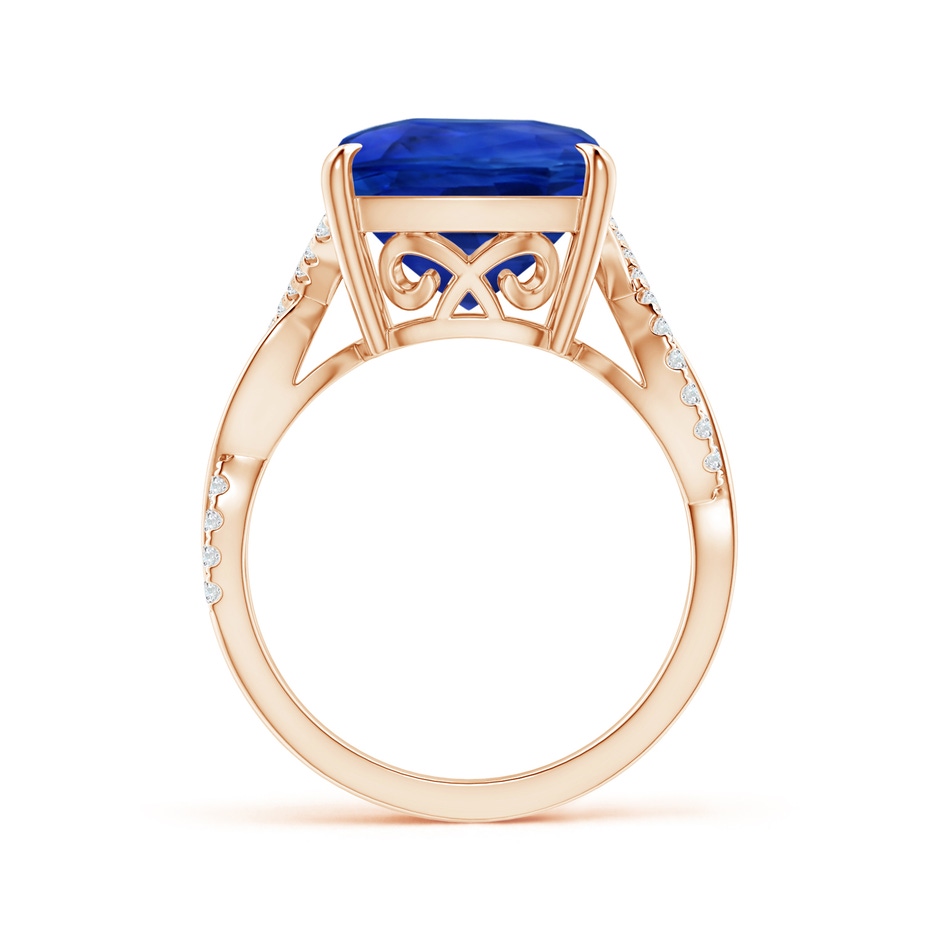 9.85x9.76x7.86mm AAA GIA Certified Blue Sapphire Twist Infinity Ring with Diamonds in Rose Gold side-1