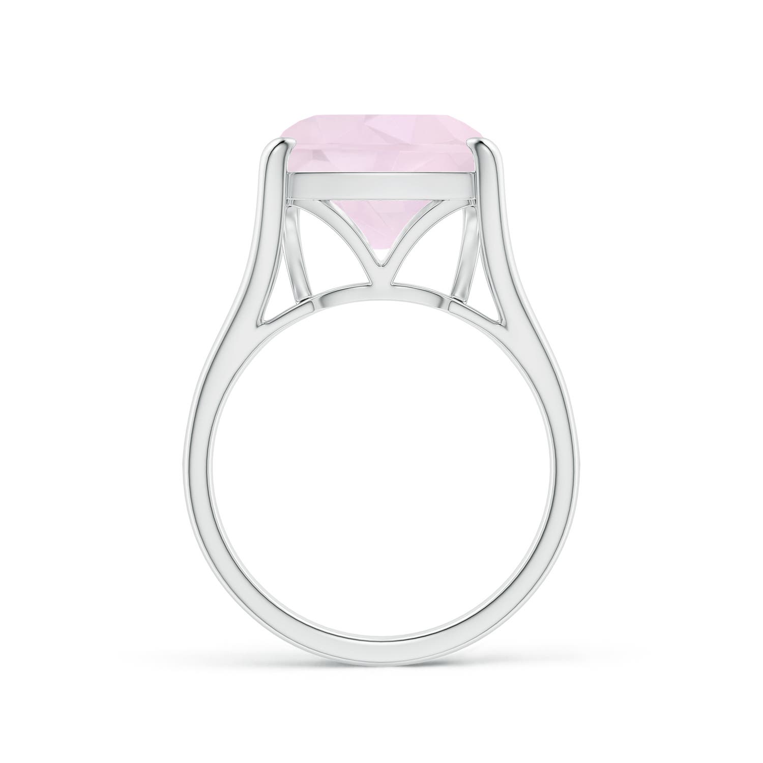 A - Rose Quartz / 5 CT / 14 KT White Gold