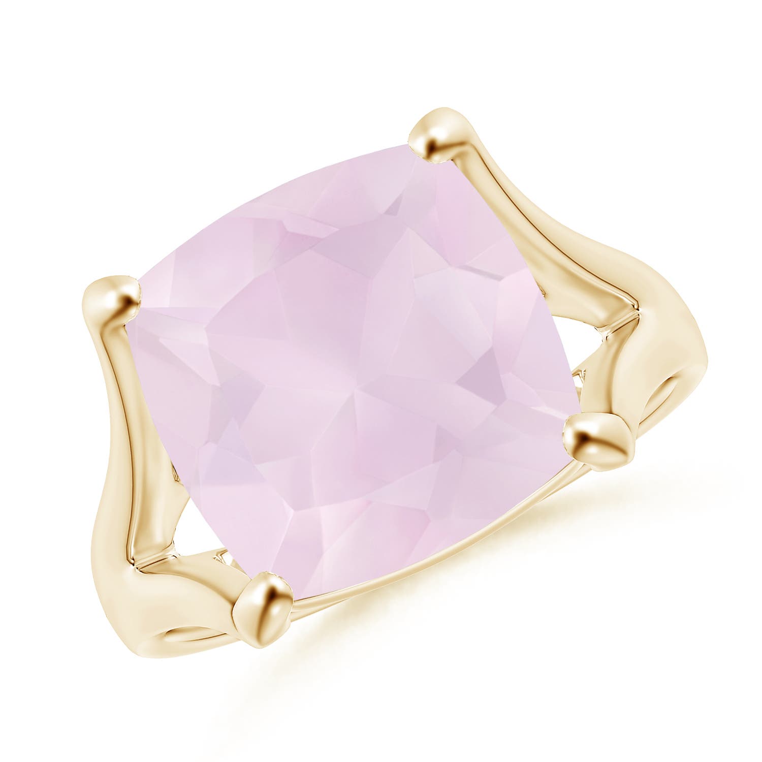 A - Rose Quartz / 5 CT / 14 KT Yellow Gold