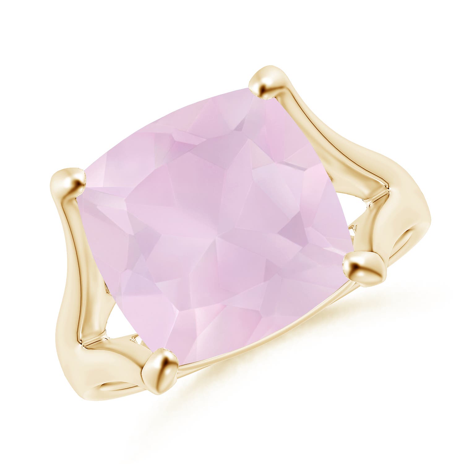 AA - Rose Quartz / 5 CT / 14 KT Yellow Gold