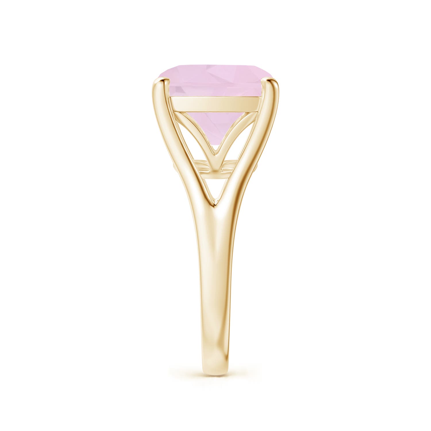 AA - Rose Quartz / 5 CT / 14 KT Yellow Gold