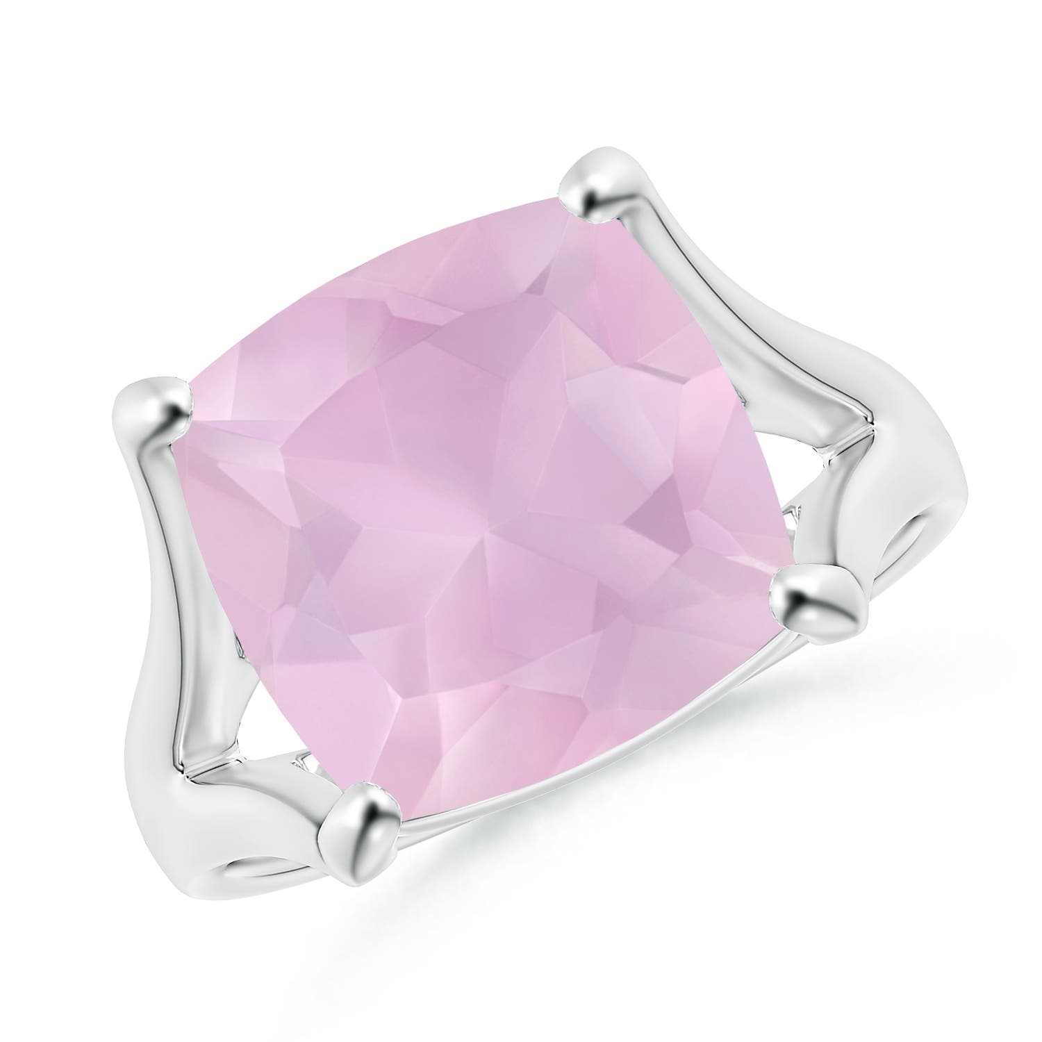 AAA - Rose Quartz / 5 CT / 14 KT White Gold