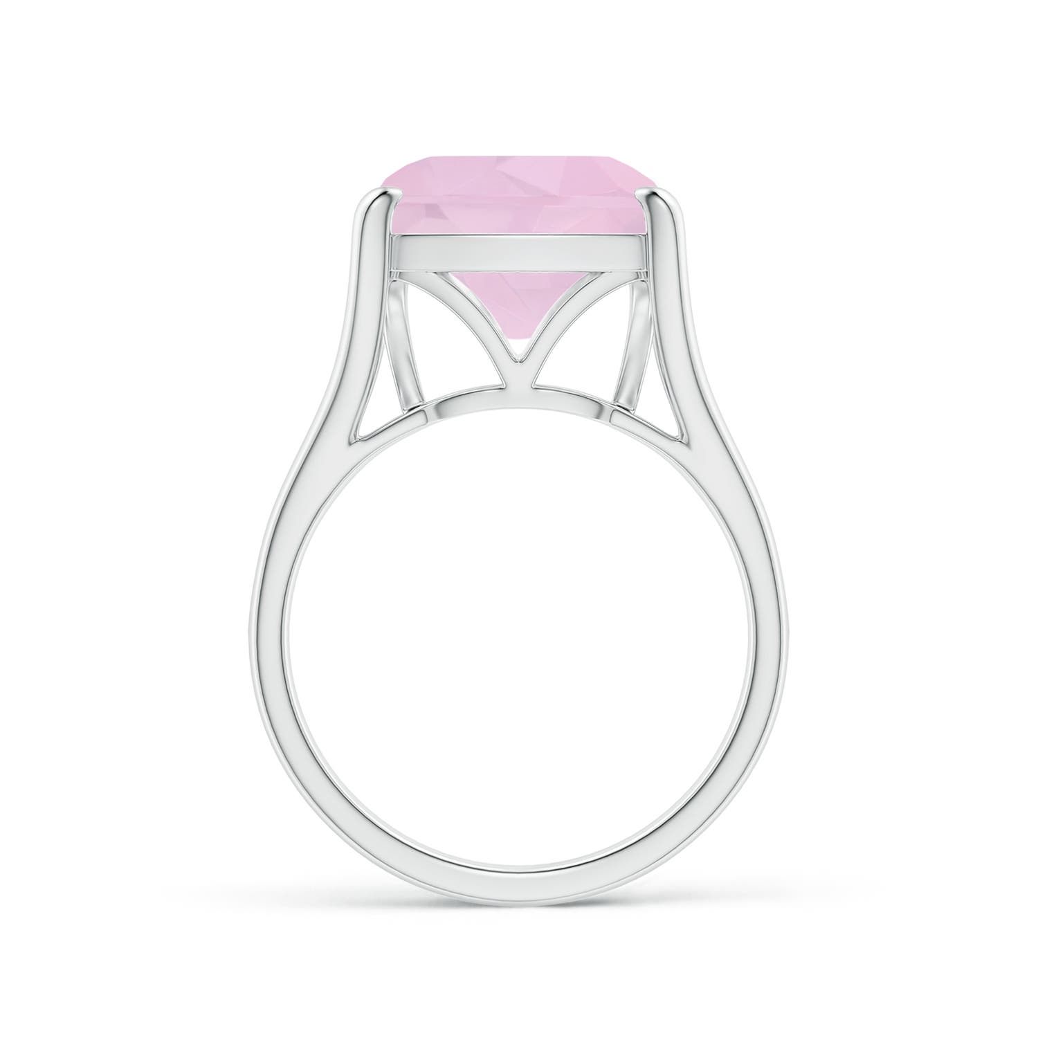 AAA - Rose Quartz / 5 CT / 14 KT White Gold