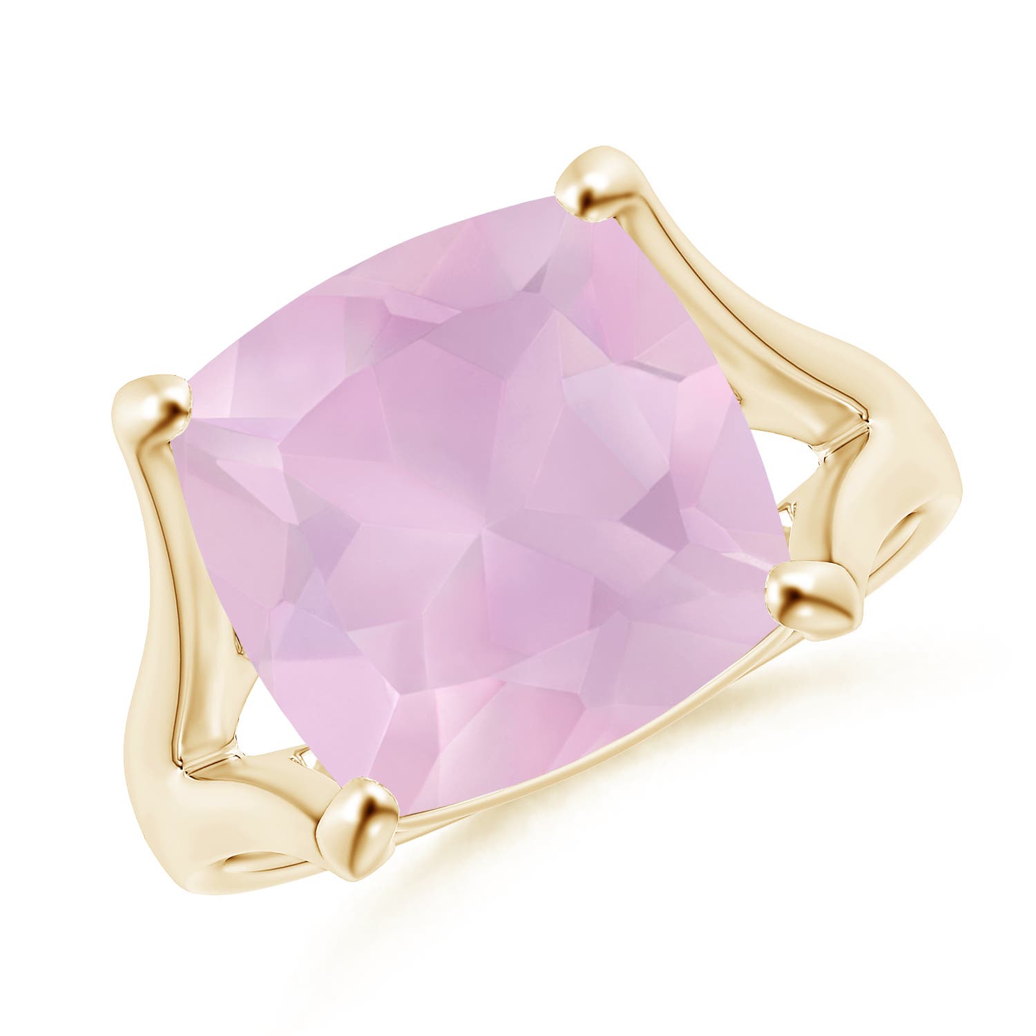 AAA - Rose Quartz / 5 CT / 14 KT Yellow Gold