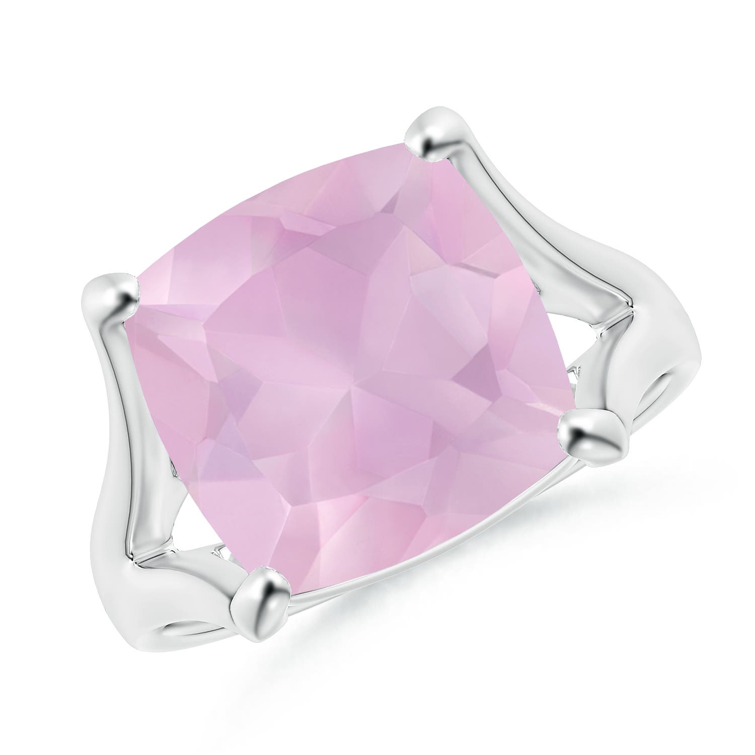 AAAA - Rose Quartz / 5 CT / 14 KT White Gold