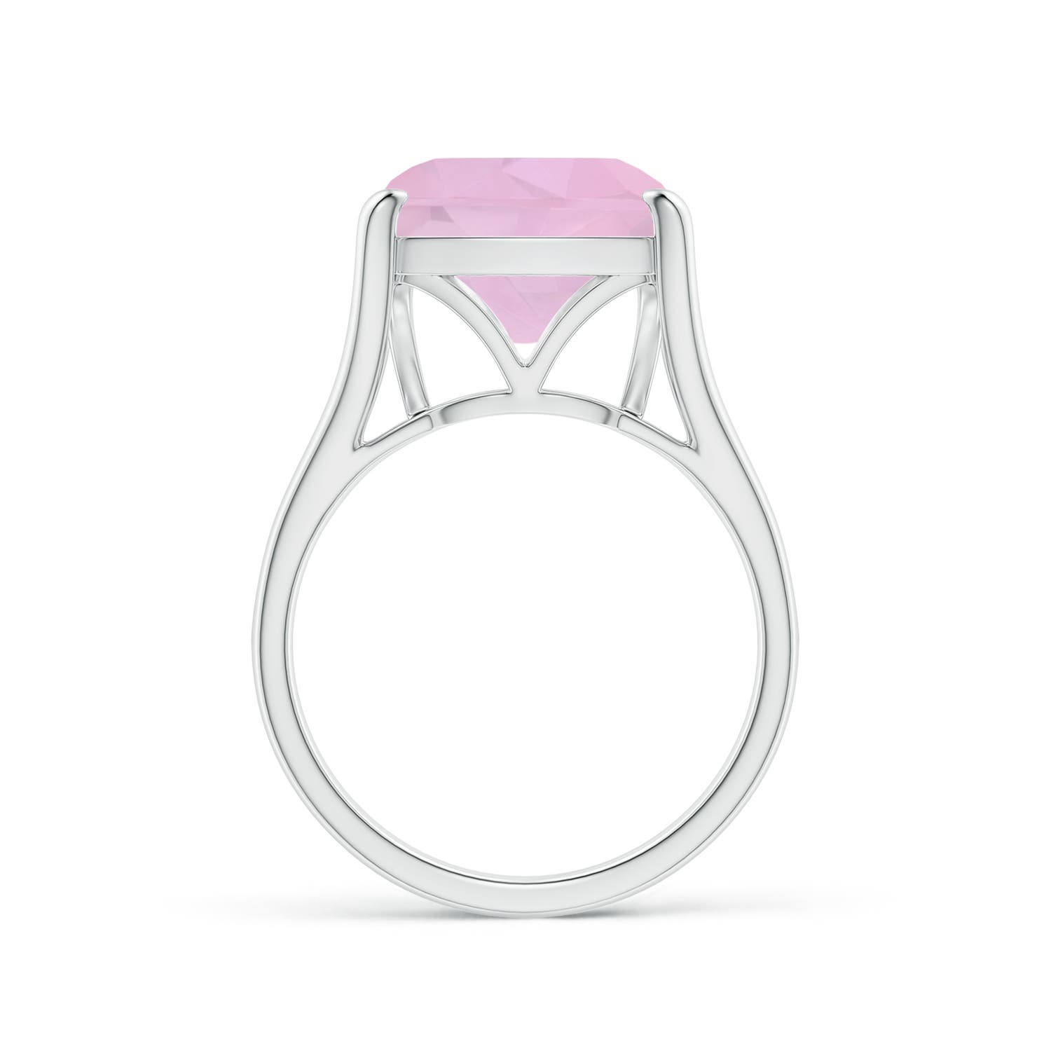 AAAA - Rose Quartz / 5 CT / 14 KT White Gold