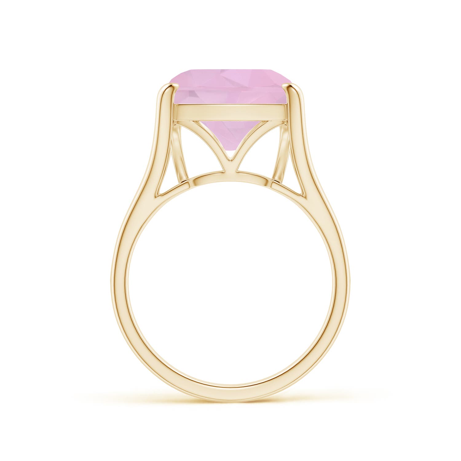 AAAA - Rose Quartz / 5 CT / 14 KT Yellow Gold