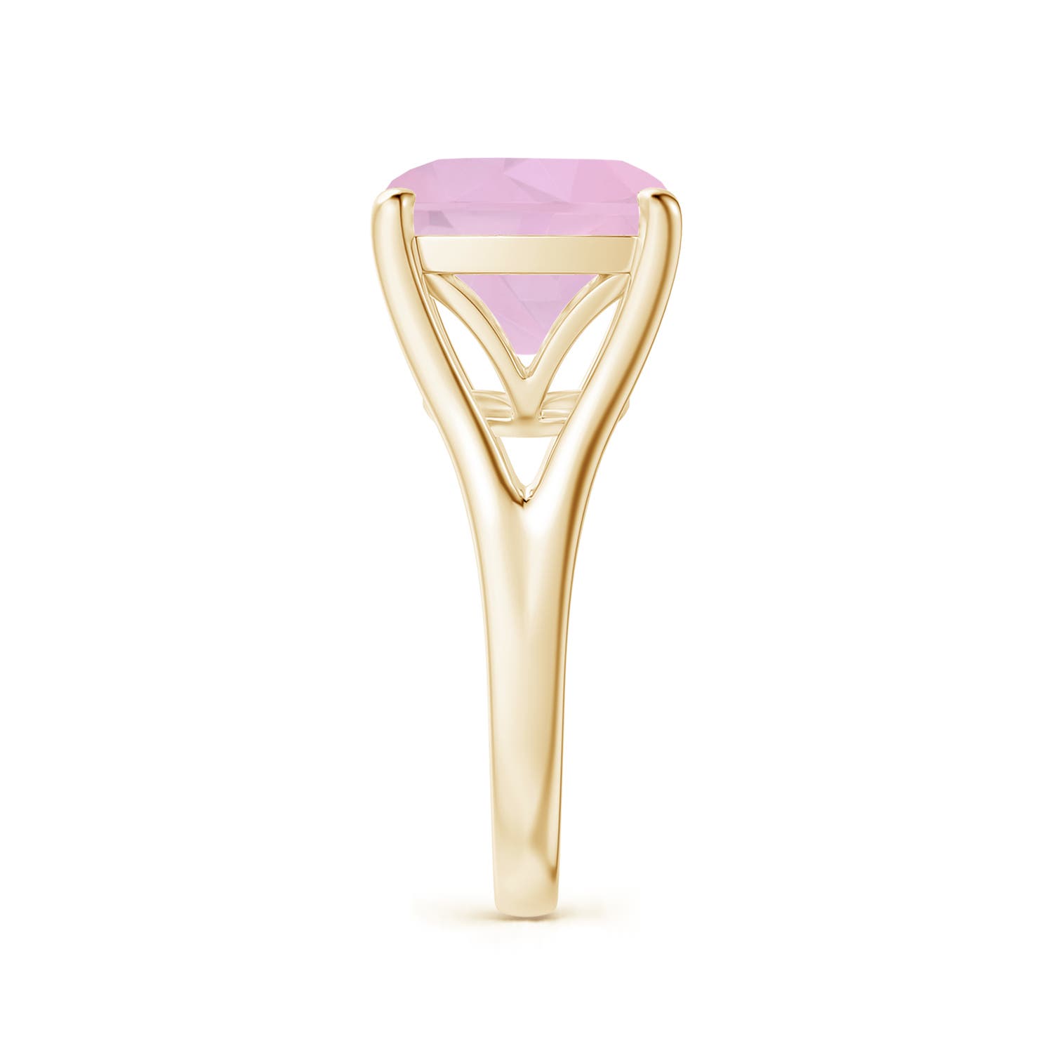 AAAA - Rose Quartz / 5 CT / 14 KT Yellow Gold