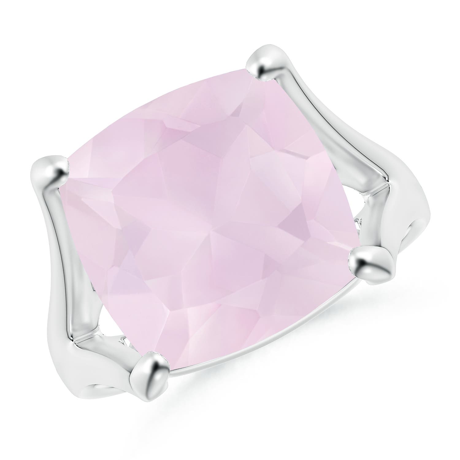 A - Rose Quartz / 5.5 CT / 14 KT White Gold