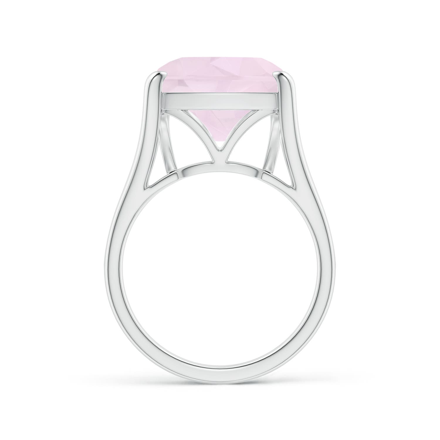 A - Rose Quartz / 5.5 CT / 14 KT White Gold