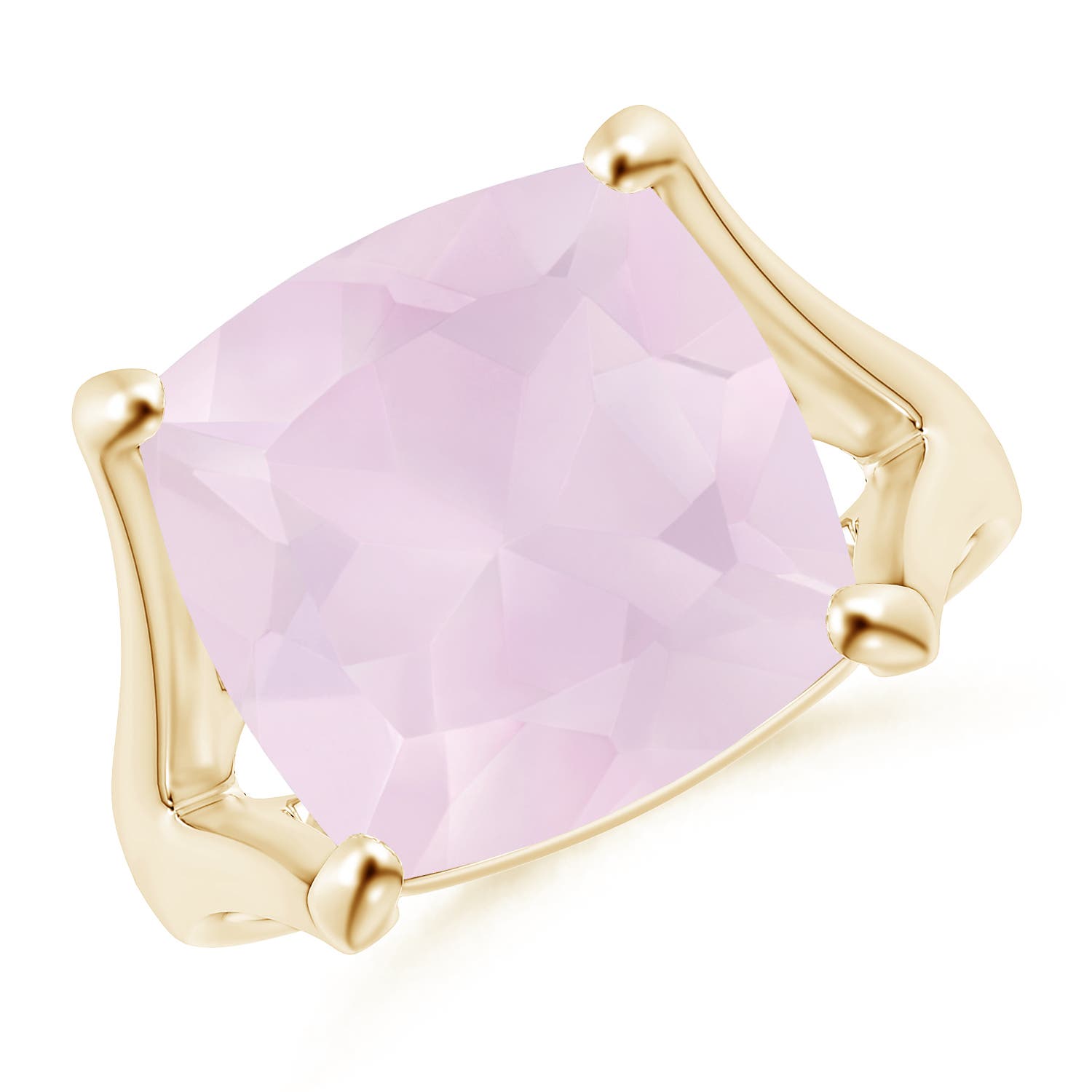 A - Rose Quartz / 5.5 CT / 14 KT Yellow Gold