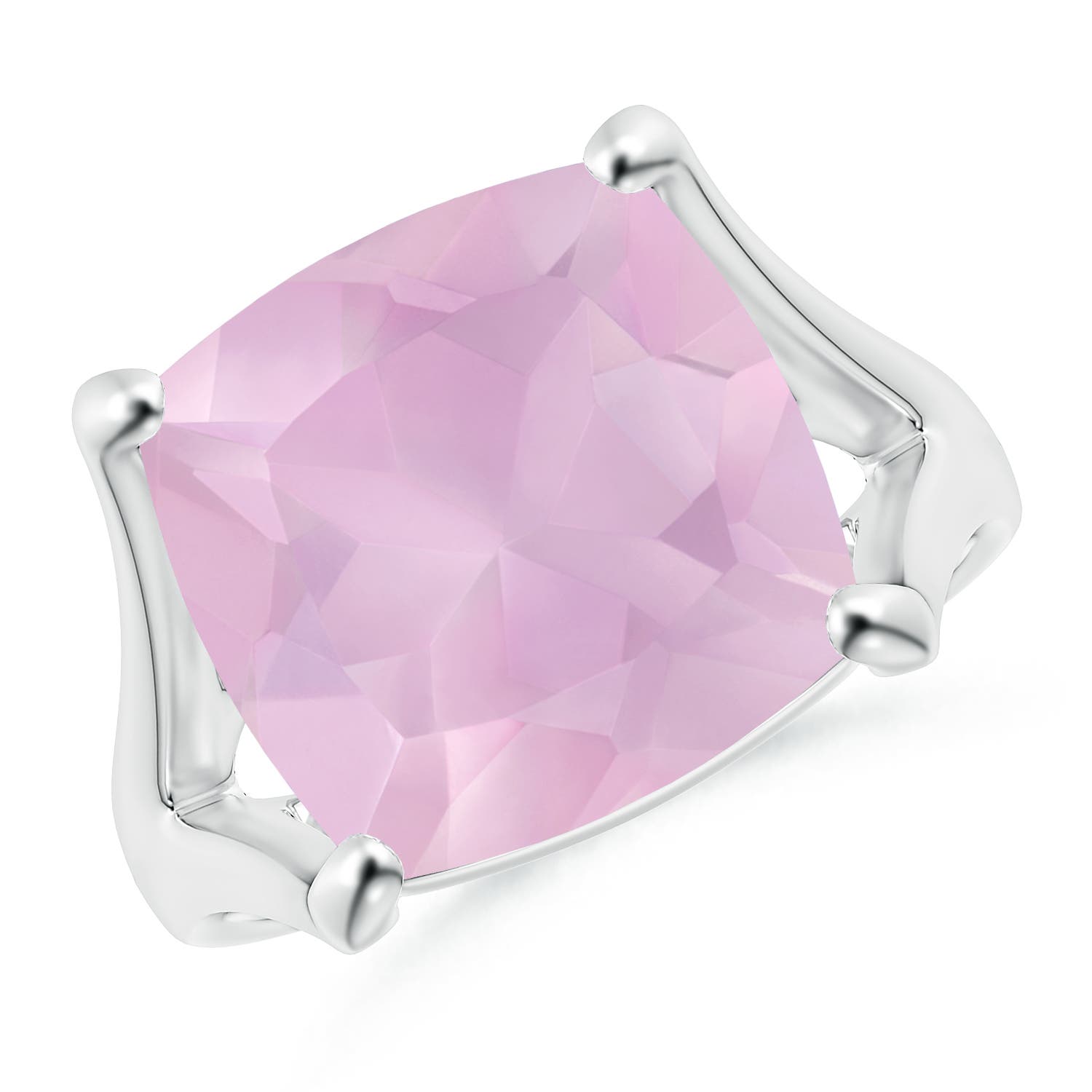 AAAA - Rose Quartz / 5.5 CT / 14 KT White Gold