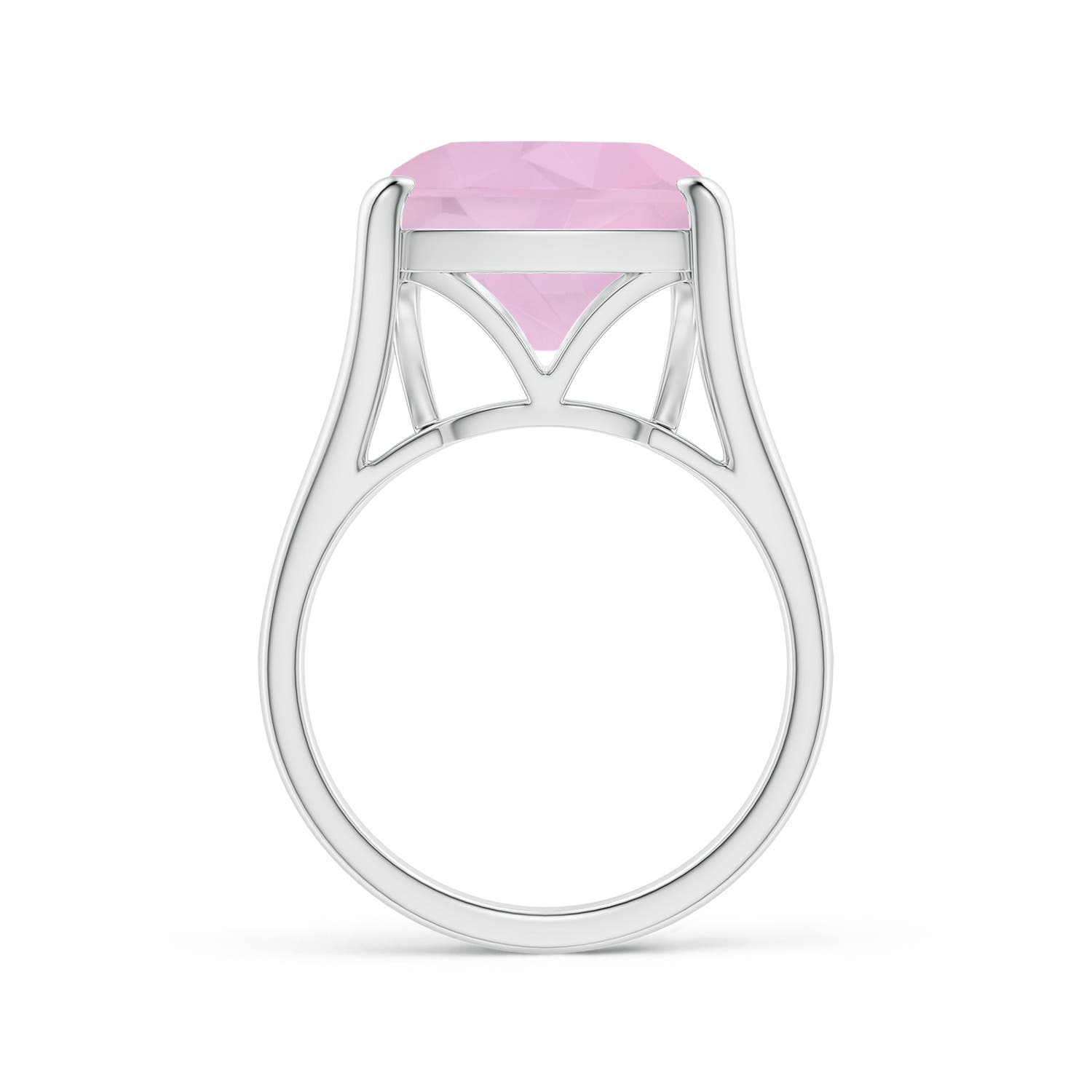 AAAA - Rose Quartz / 5.5 CT / 14 KT White Gold