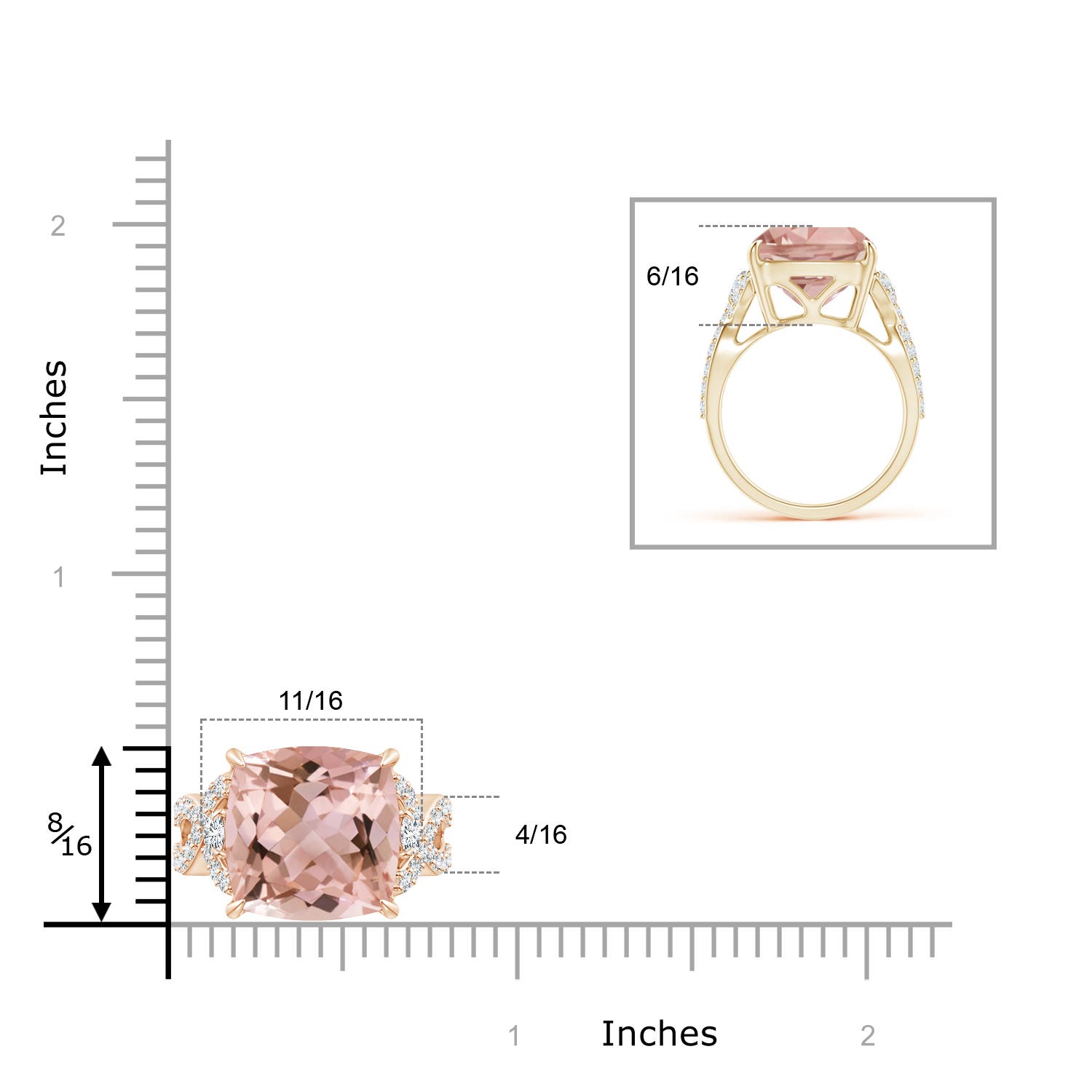 AAAA - Morganite / 7.09 CT / 14 KT Rose Gold