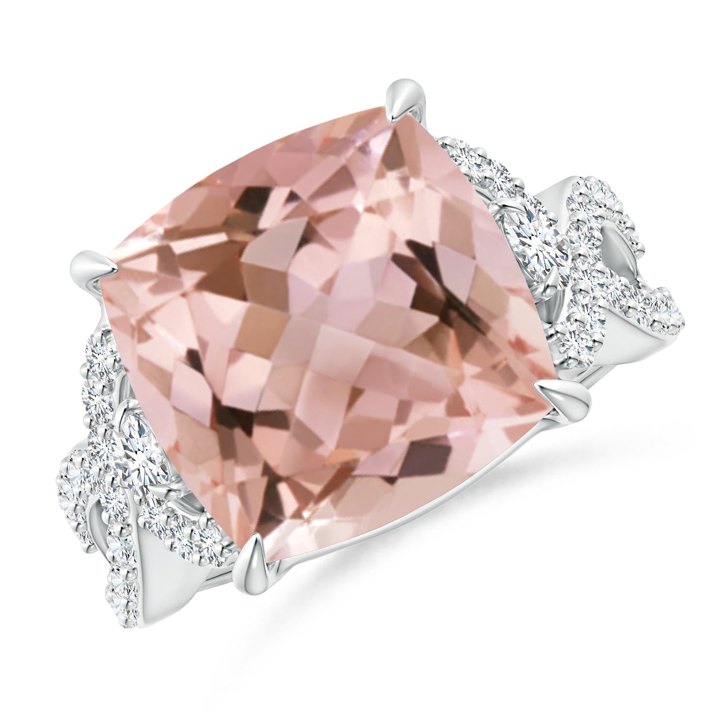 AAAA - Morganite / 7.09 CT / 14 KT White Gold