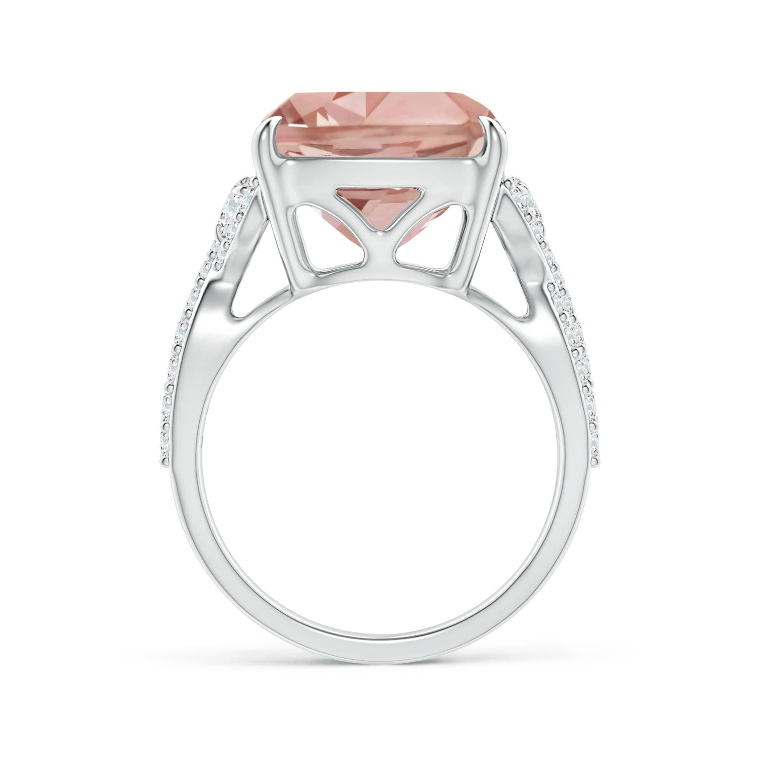 AAAA - Morganite / 7.09 CT / 14 KT White Gold