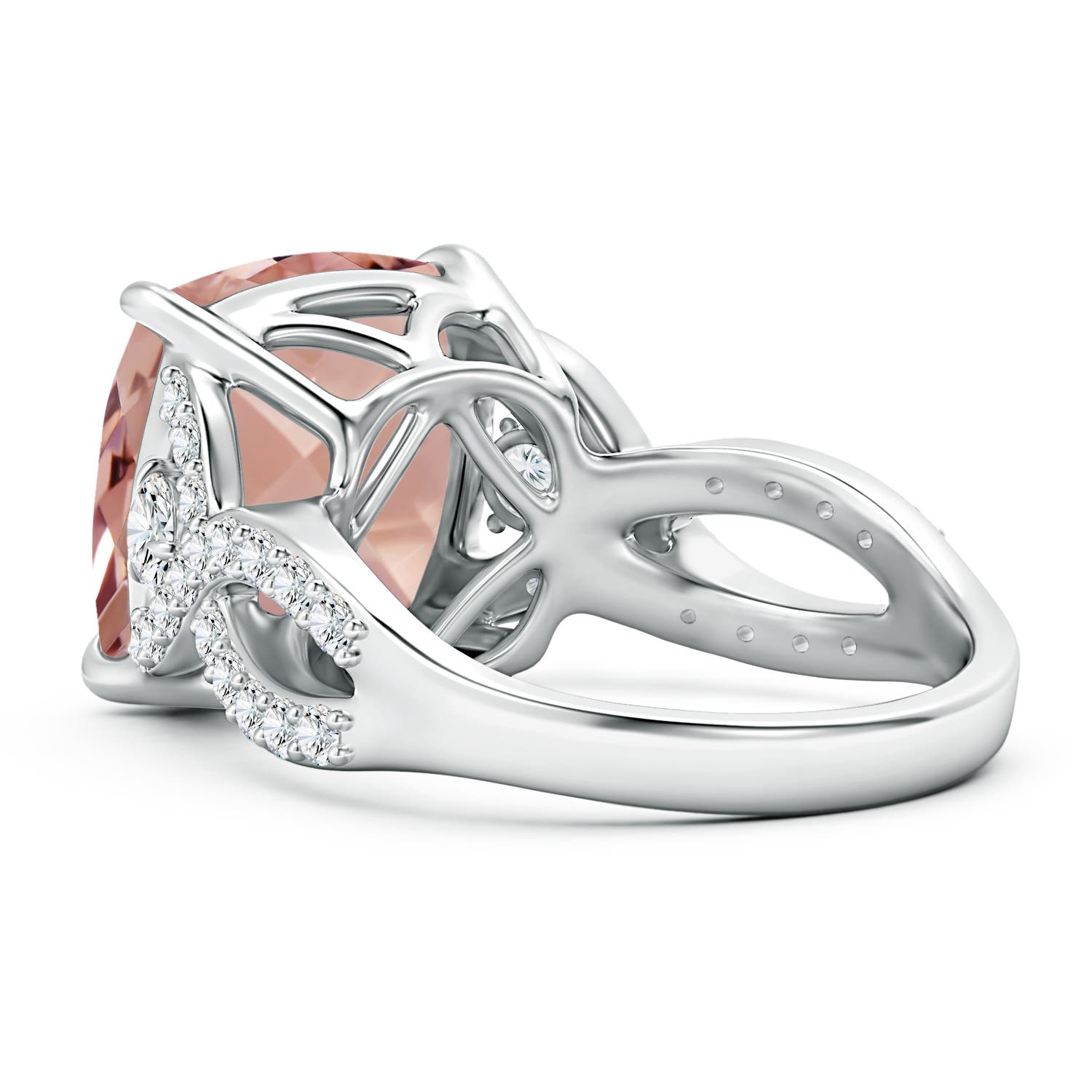 AAAA - Morganite / 7.09 CT / 14 KT White Gold