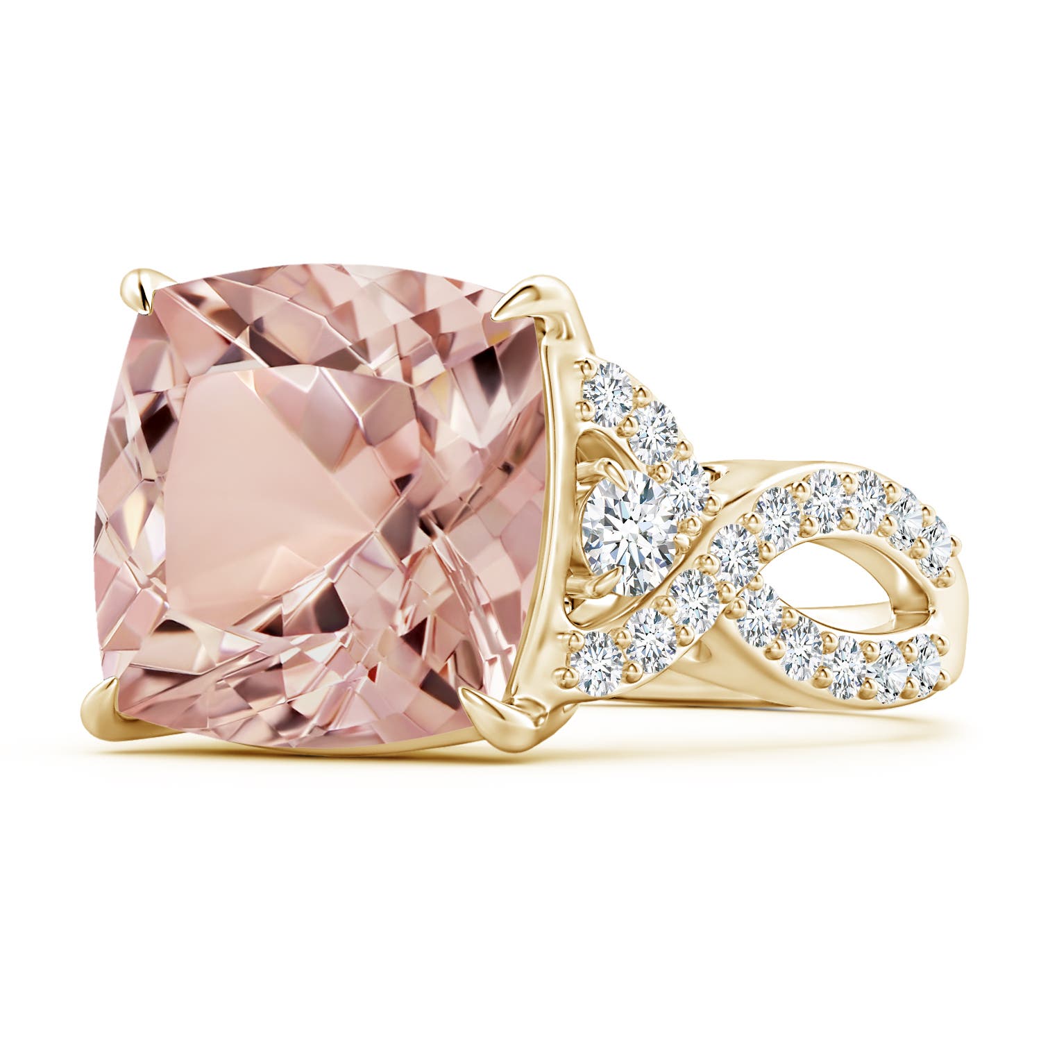 AAAA - Morganite / 7.09 CT / 14 KT Yellow Gold