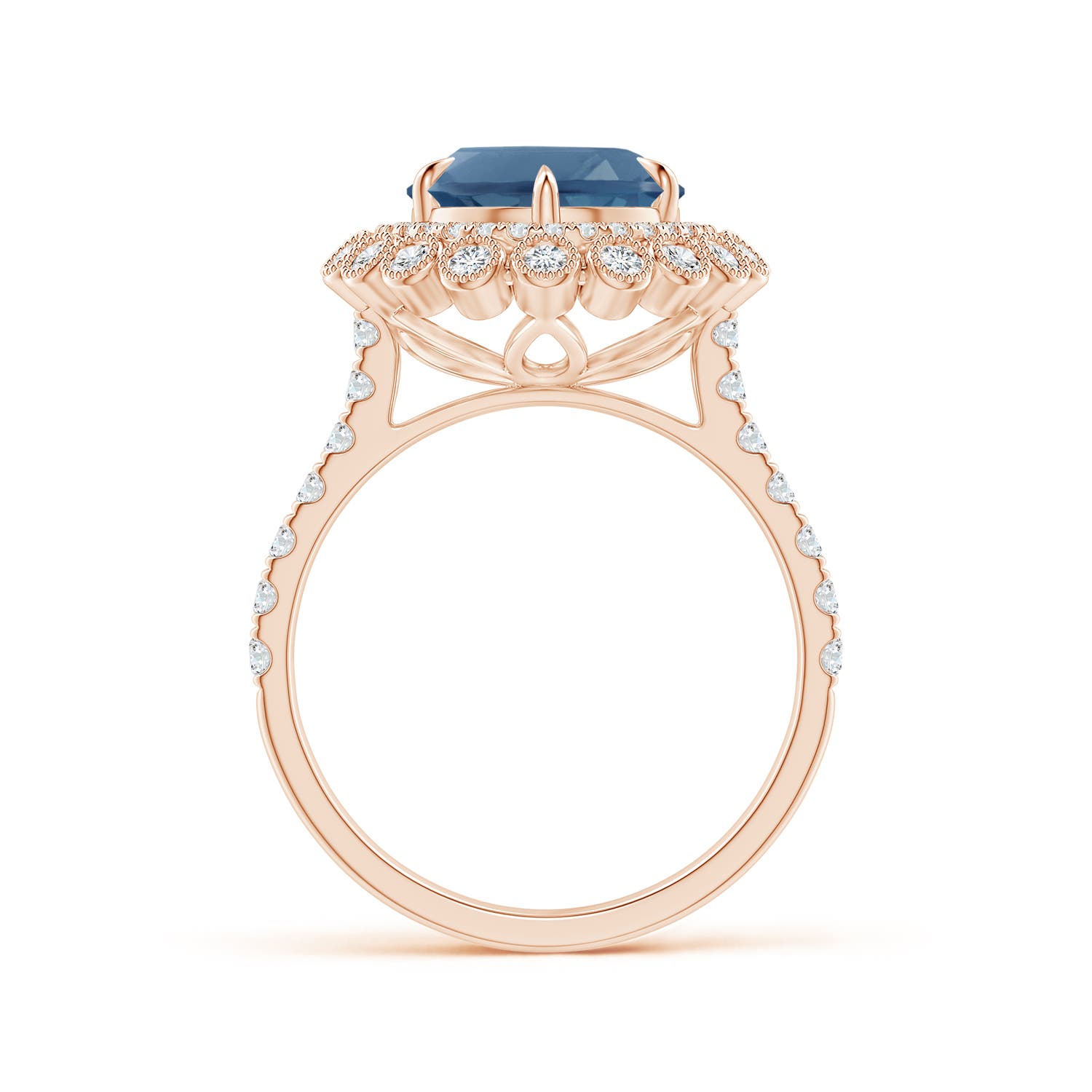 A - London Blue Topaz / 5.38 CT / 14 KT Rose Gold