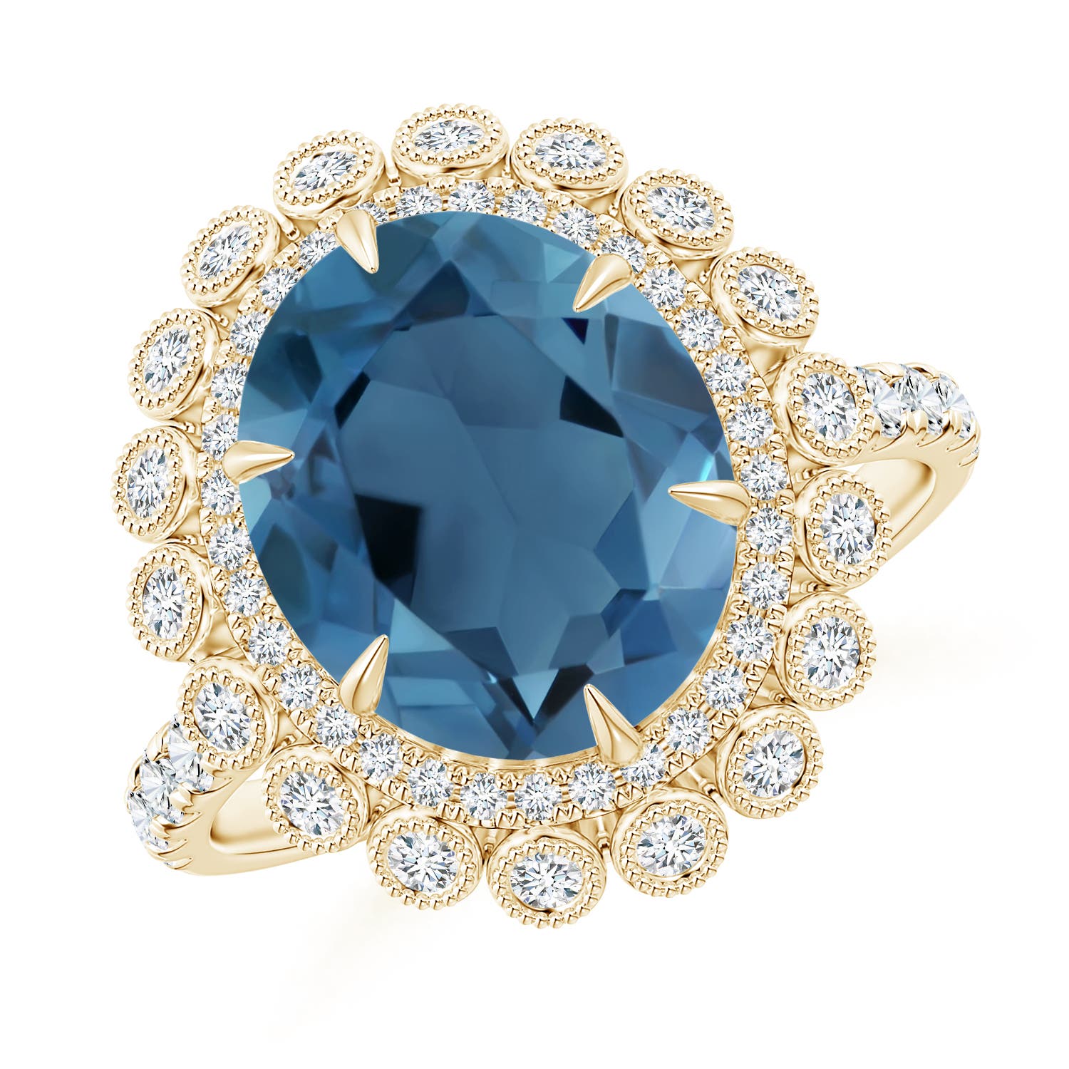 A - London Blue Topaz / 5.38 CT / 14 KT Yellow Gold