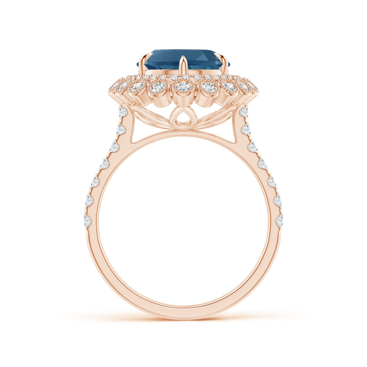 AA - London Blue Topaz / 5.38 CT / 14 KT Rose Gold