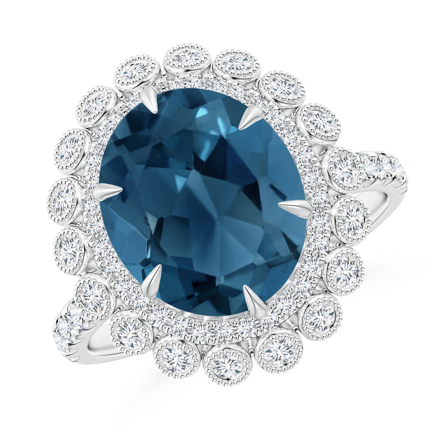 AA - London Blue Topaz / 5.38 CT / 14 KT White Gold